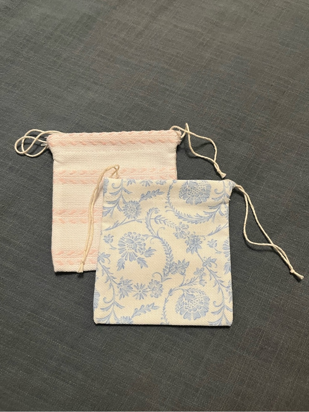 Handmade Gather & Go 100% Cotton Linen Drawstring Bags
